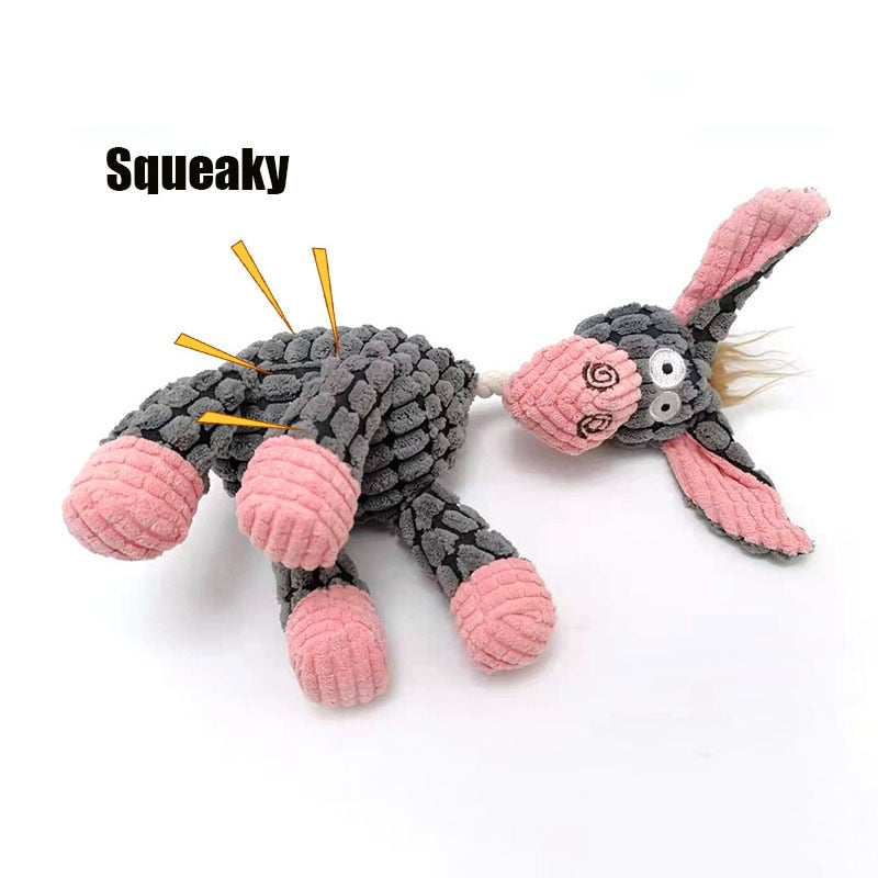 Squeaky Donkey Shape Chew Toy